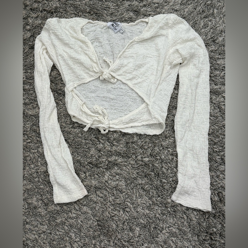 Princess Polly Cream Textured Knit Top
